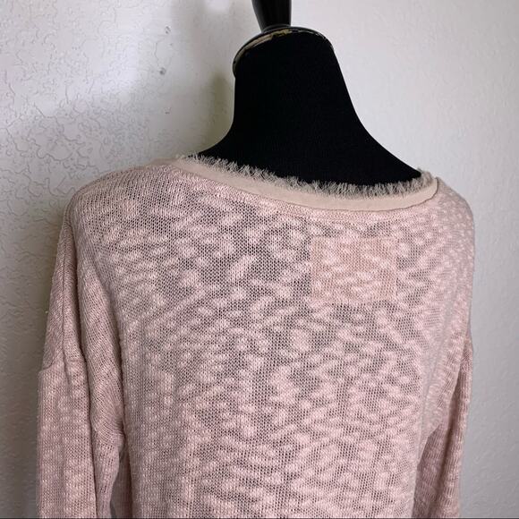 Anthropologie Deletta light pink burnout ruffle bottom top size Small - Picture 13 of 15